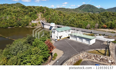 Hiroshima Prefecture Sera District [Yamada River Dam] Drone aerial photography_SYAMD_No15 119330137