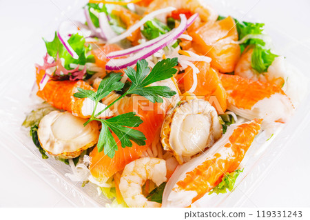Packaged seafood salad Packaged seafood salad 119331243