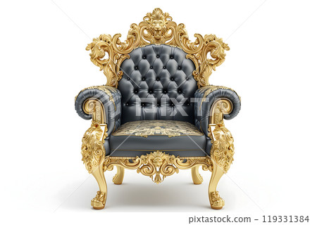 Grey velvet capitonner technique armchair on white background 119331384