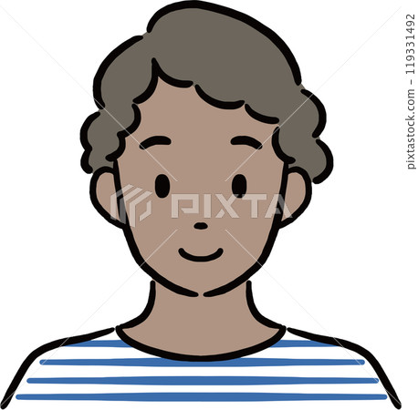 Foreign male upper body illustration material Vector Facial expression Icon Teaching material 119331492