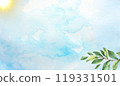 Fresh sky and green leaves background 119331501