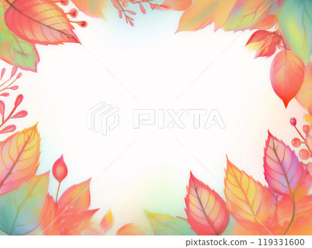 秋天的樹葉框架 119331600