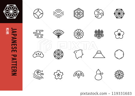 日本模式簡單線條圖示集 119331683