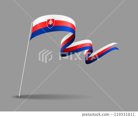Slovakian flag wavy background layout. Vector illustration. 119331811