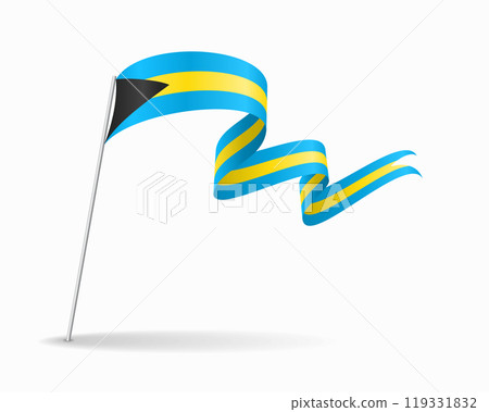 Bahamian flag wavy background layout. Vector illustration. Bahamian flag wavy background layout. Vector illustration. 119331832