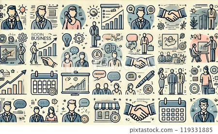 Business image, various icon sets 119331885