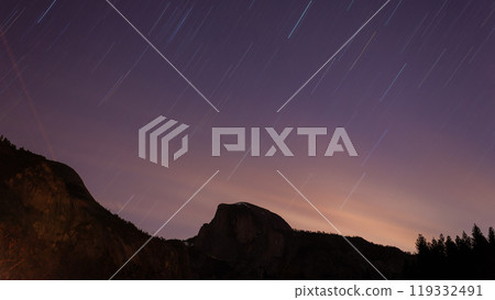 Night view of the beautiful half dome at Yosemite National Park Night view of the beautiful half dome at Yosemite National Park 119332491