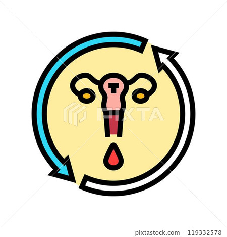 menstrual disorders woman disease color icon vector illustration 119332578