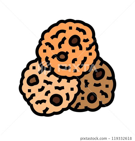 oatmeal cookies snack food color icon vector illustration 119332618
