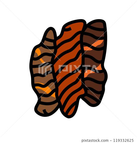 beef jerky snack food color icon vector illustration 119332625