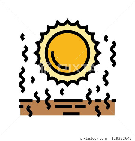 heatwave weather natural phenomena color icon vector illustration 119332643