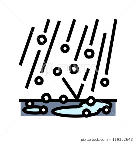 hailstorm weather natural phenomena color icon vector illustration 119332648