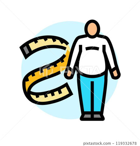 obesity man disease color icon vector illustration 119332678