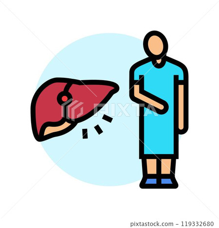 liver man disease color icon vector illustration liver man disease color icon vector illustration 119332680