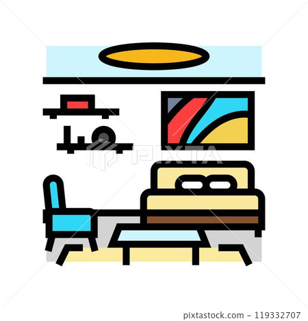 suite hospitality hotel color icon vector illustration 119332707
