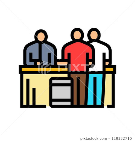 guest check in hospitality hotel color icon vector illustration 119332710
