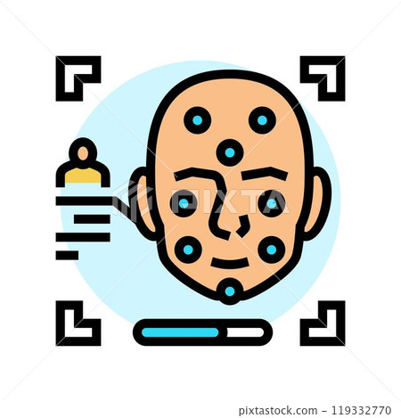 facial recognition color icon vector illustration 119332770
