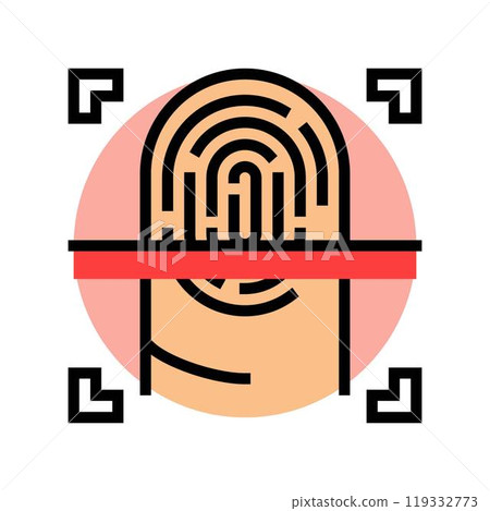 fingerprint scan color icon vector illustration 119332773