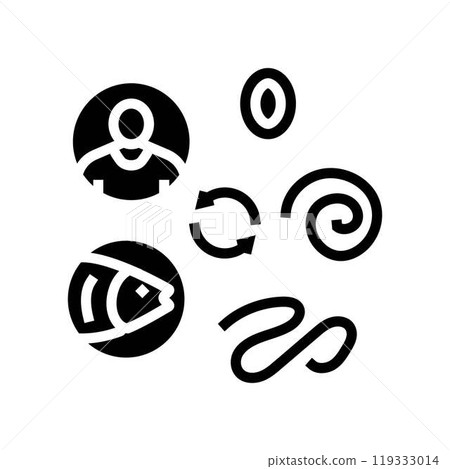 worm lifecycle parasite glyph icon vector illustration worm lifecycle parasite glyph icon vector illustration 119333014