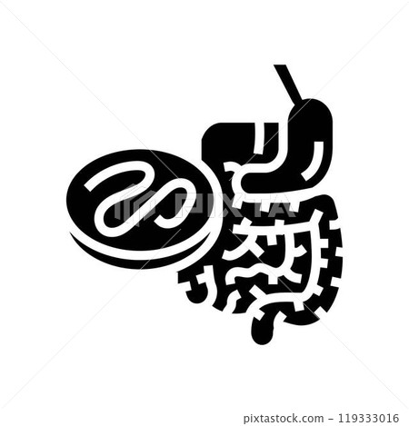 worm digestive system parasite glyph icon vector illustration 119333016