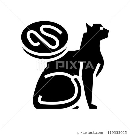 cat parasite worm glyph icon vector illustration cat parasite worm glyph icon vector illustration 119333025