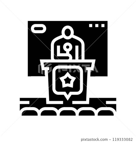 conference agency glyph icon vector illustration 119333082