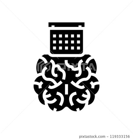 calendar brainstorm glyph icon vector illustration 119333156