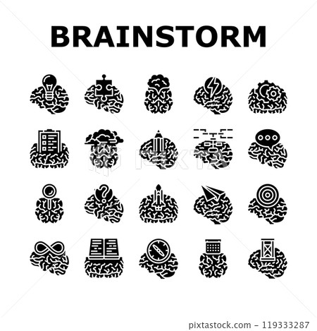 brainstorm business team think icons set vector brainstorm business team think icons set vector 119333287