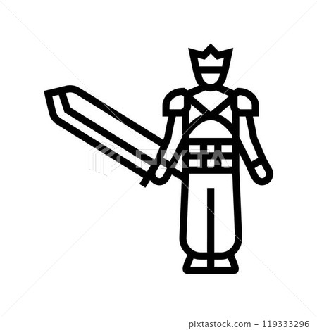fantasy cosplay male line icon vector illustration 119333296