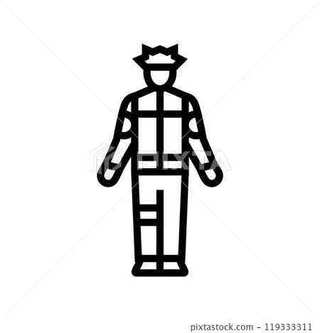 manga cosplay male line icon vector illustration 119333311