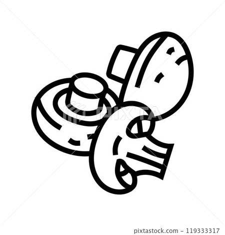 mushrooms vegan food line icon vector illustration 119333317