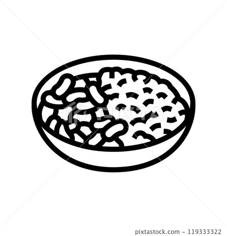 rice and beans vegan food line icon vector illustration 119333322