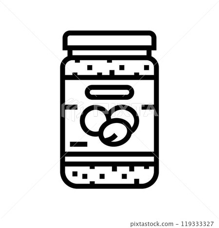nut butter jar vegan food line icon vector illustration 119333327