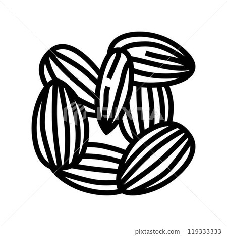 almonds vegan food line icon vector illustration almonds vegan food line icon vector illustration 119333333