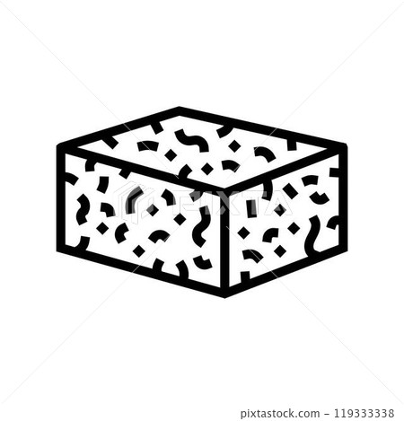 tofu block vegan food line icon vector illustration 119333338