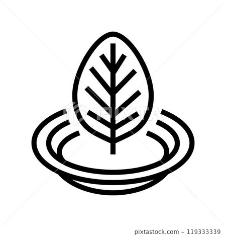 leaf vegan food line icon vector illustration 119333339