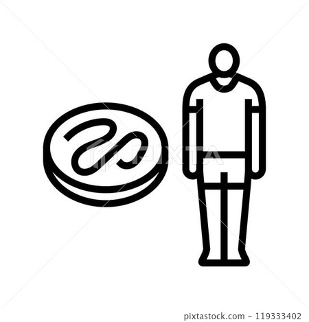 human body worm parasite line icon vector illustration 119333402