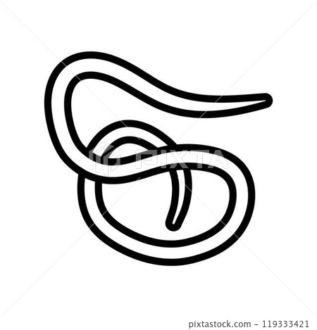 roundworm parasite line icon vector illustration roundworm parasite line icon vector illustration 119333421