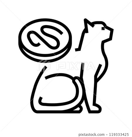cat parasite worm line icon vector illustration 119333425
