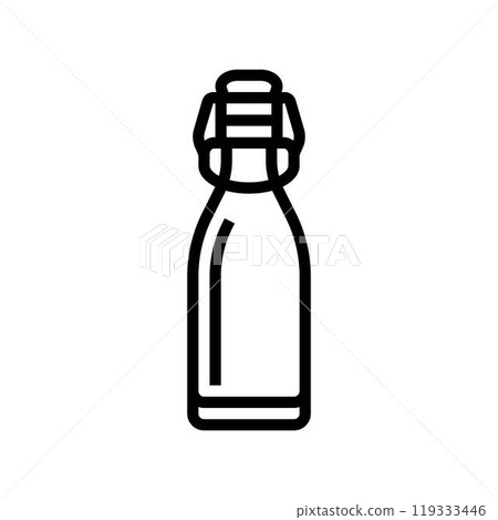 beverage bottle glass package line icon vector illustration 119333446