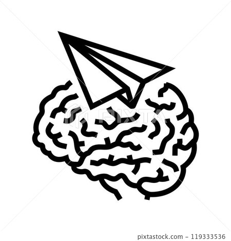 paper plane brainstorm line icon vector illustration paper plane brainstorm line icon vector illustration 119333536