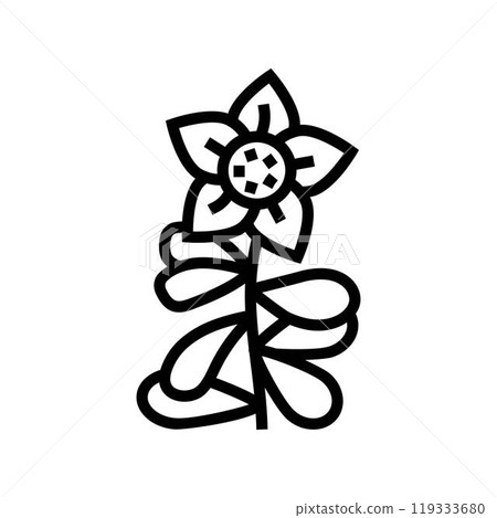 brahmi ayurvedic herb line icon vector illustration 119333680