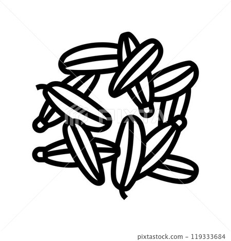 fennel seeds ayurvedic herb line icon vector illustration 119333684