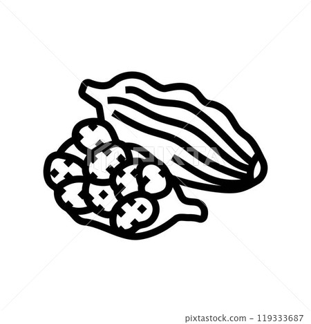 cardamom pods ayurvedic herb line icon vector illustration cardamom pods ayurvedic herb line icon vector illustration 119333687