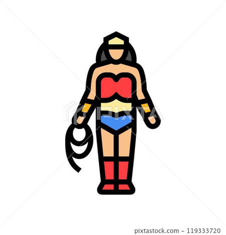 comic book cosplay female color icon vector illustration 119333720