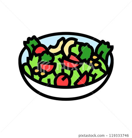 salad bowl vegan food color icon vector illustration 119333746