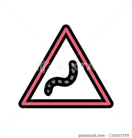 warning symbol worm parasite color icon vector illustration warning symbol worm parasite color icon vector illustration 119333779