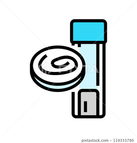 detection test worm parasite color icon vector illustration detection test worm parasite color icon vector illustration 119333780