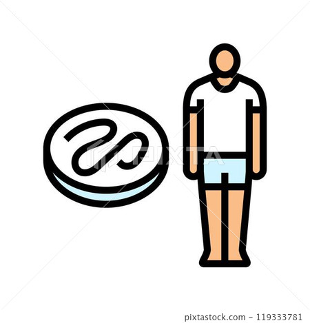 human body worm parasite color icon vector illustration 119333781