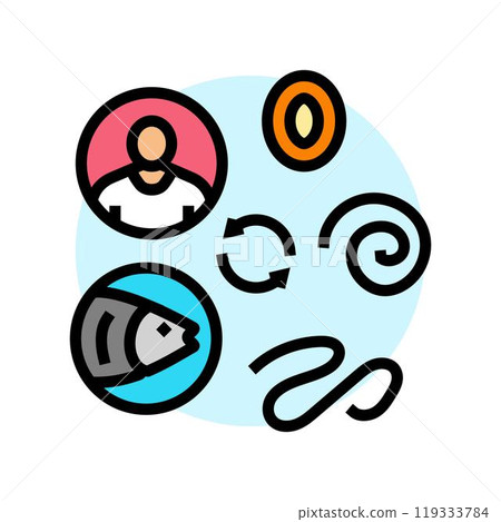 worm lifecycle parasite color icon vector illustration worm lifecycle parasite color icon vector illustration 119333784